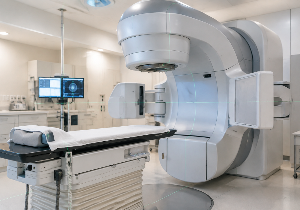 Acelerador lineal de radioterapia en un búnker hospitalario